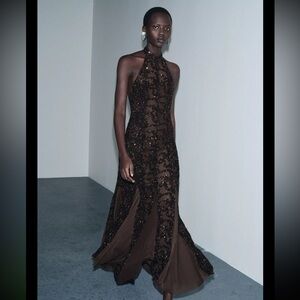 Zara Sequin halter dress